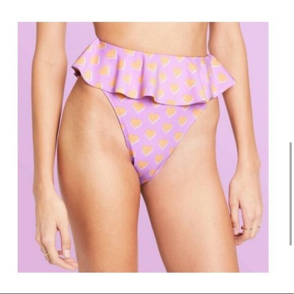 Stoney Clover Lane x Target Lavender Flutter Strap 2 Piece Bikini Top Bottom S - Picture 11 of 13